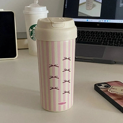 Butterfly Knot Style Collection: Insulated Cup Large Capacity Portable Straw Cold Insulation Portable Accompanying Coffee Cup