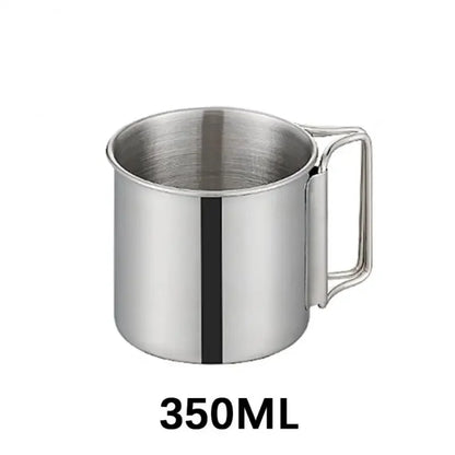 250/350/500ML  Camping Cup Portable Carabiner S Outdoor Water  Mug with Foldable Handle Kitchen DrinkwareStainless Steel