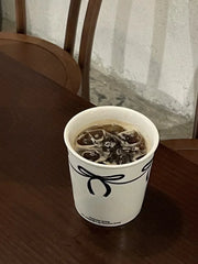 Handmade Ceramic Mugs with Black Bows Coffee Cups Korean Style Oatmeal Breakfast Mug Drinkware Kitchen cup