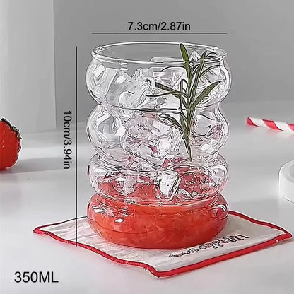 Creative Ins Glass Cup Heat-resistant Tumbler Transparent Tea Juice Milk Coffee Mug Home Water Glasses Cocktail Beer Glasses